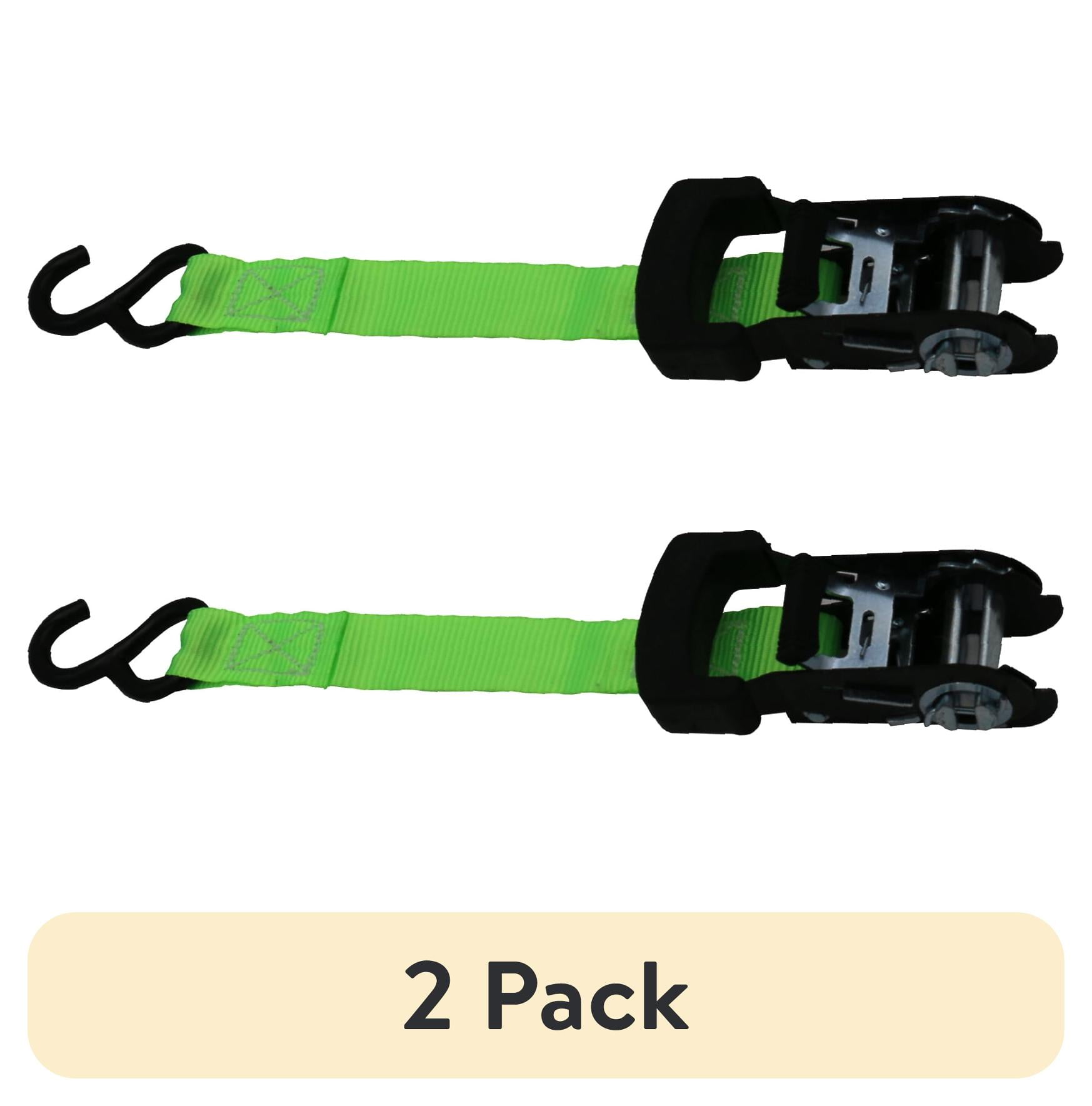 (2 pack) Hyper Tough 1”x10’ 500 lbs Standard Duty S-Hook Ratchet Tie ...