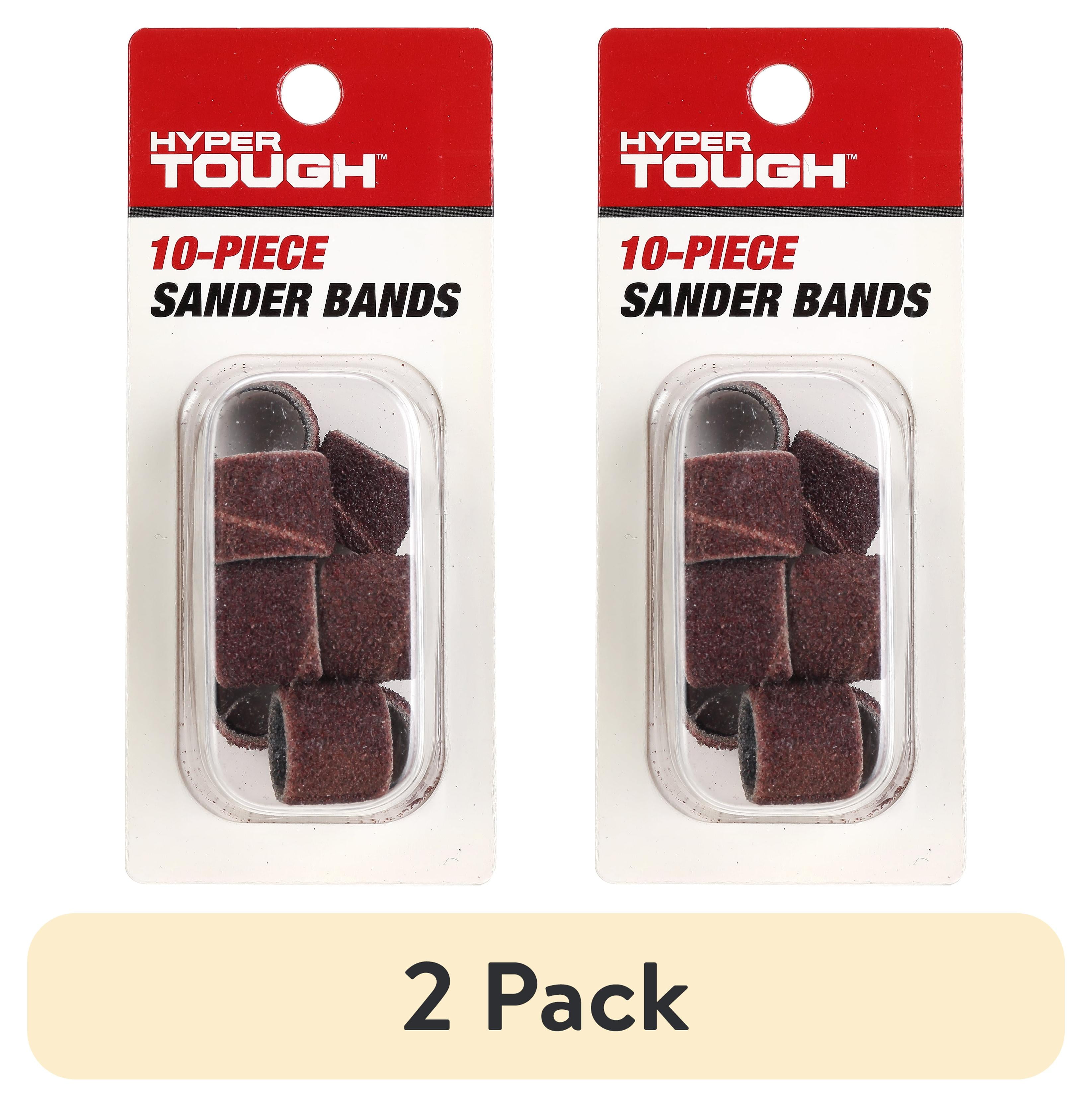 (2 pack) Hyper Tough 10 Piece Rotary Sanding Sandpaper Bands (60 Grit), 10 Product Net Content Quantity