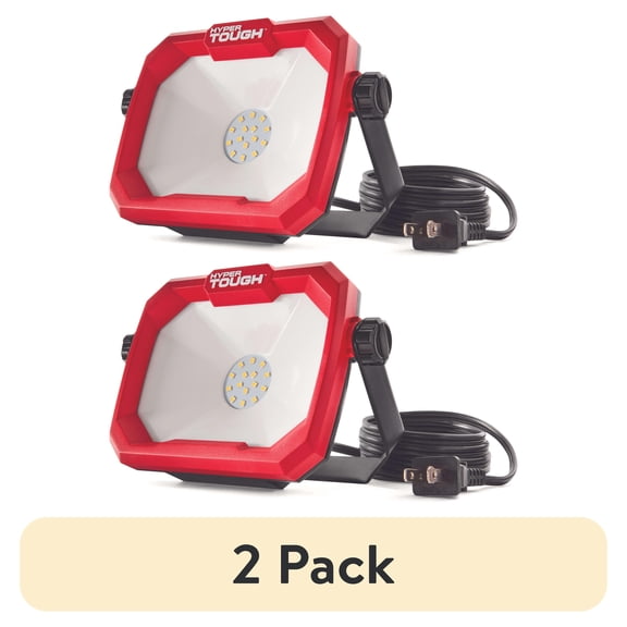 (2 pack) Hyper Tough Corded LED Work Light, 1000 Lumens, Rotating Head, Durable Frame, 1-Pack