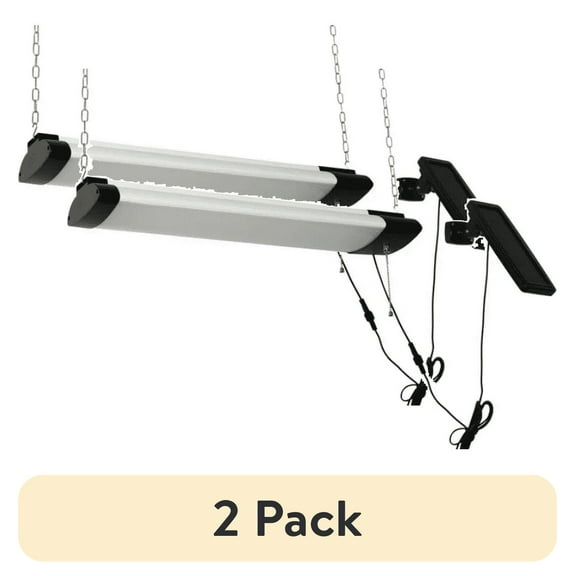 (2 pack) Hyper Tough 1000 Lumen Adjustable Solar LED Shop Light with Polycrystalline Panel