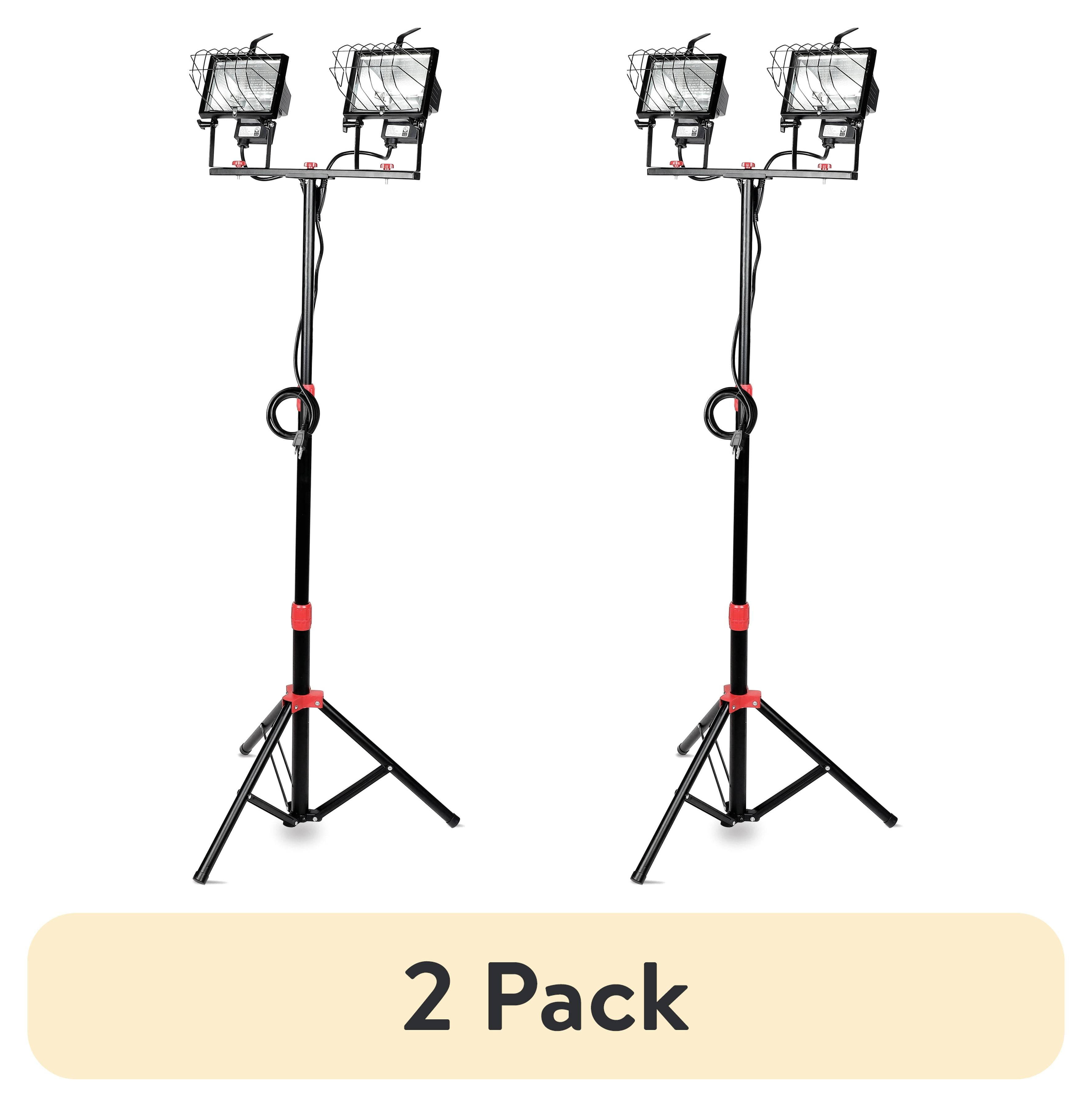 (2 pack) Hyper Tough 1000W Halogen 2-Light Corded Tripod Mounted Portable Work Light, Model 7625
