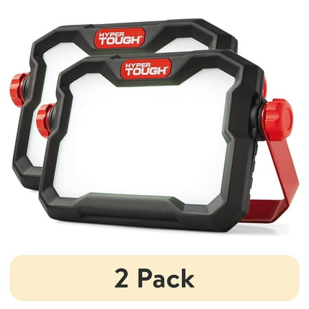(2 pack) Hyper Tough 10W LED 1000 Lumen Rechargeable Free Standing Light, Handheld Portable Work Light