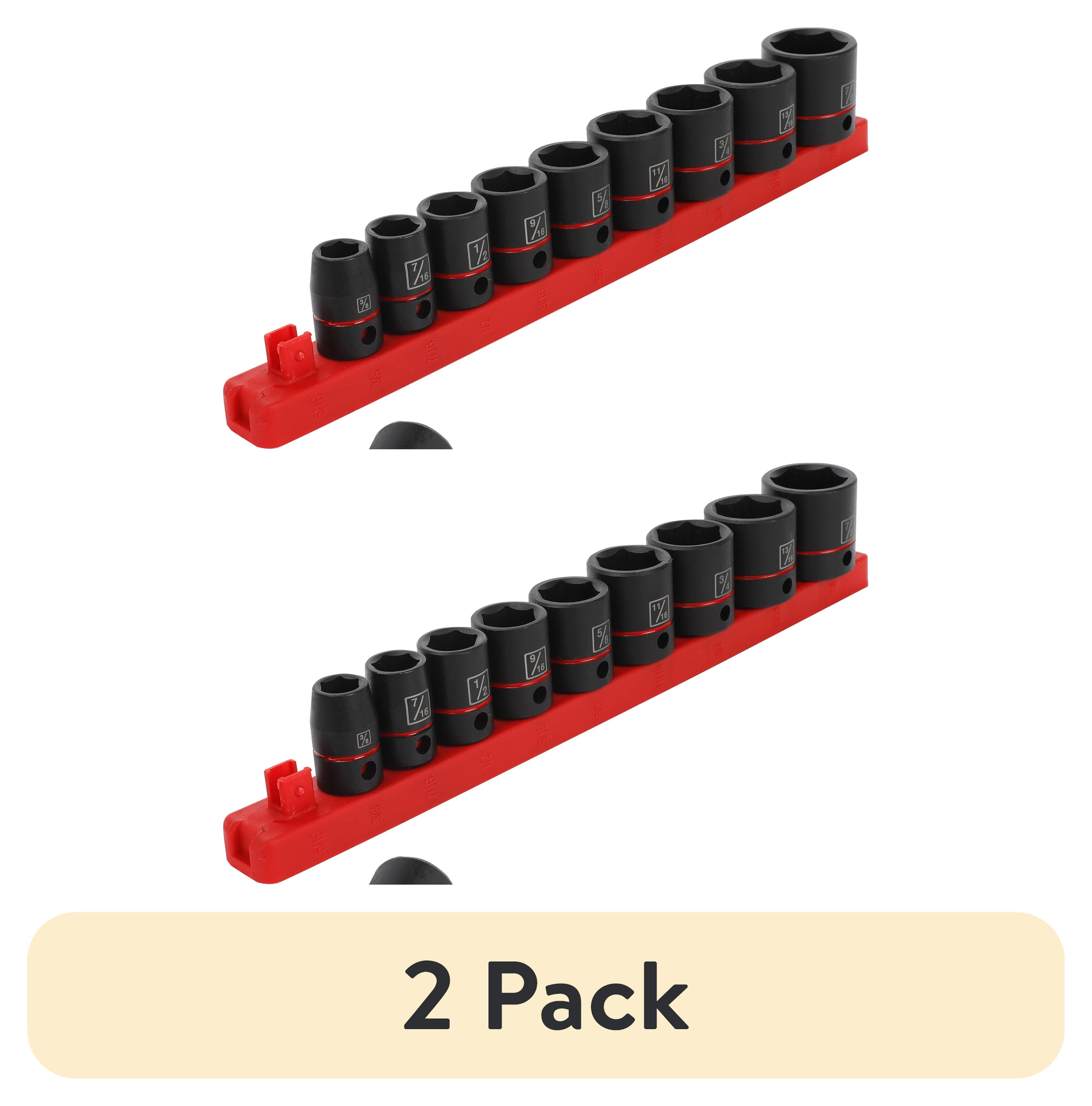 (2 pack) Hyper Tough 11-Piece 3/8-inch Drive Impact Socket Set (SAE)
