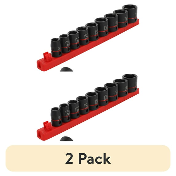 (2 pack) Hyper Tough 11-Piece 3/8-inch Drive Impact Socket Set (SAE)