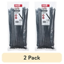 (2 pack) Hyper Tough 11inch Cable Tie 75lbf Uv Black 250Pcs