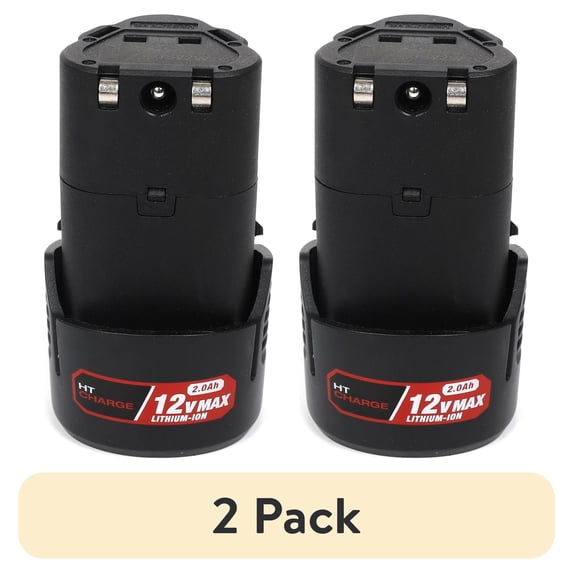 (2 pack) Hyper Tough 12V Max 2.0Ah Lithium-Ion Rechargeable Battery