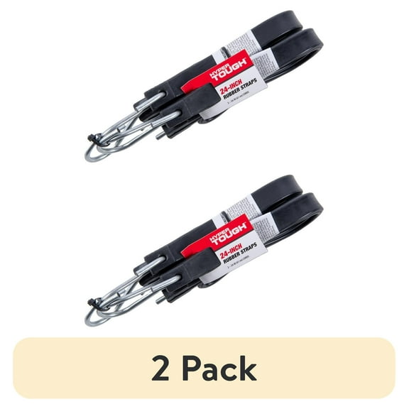 (2 pack) Hyper Tough 24 inch Rubber Strap Bungee Cords, 2 Bungees