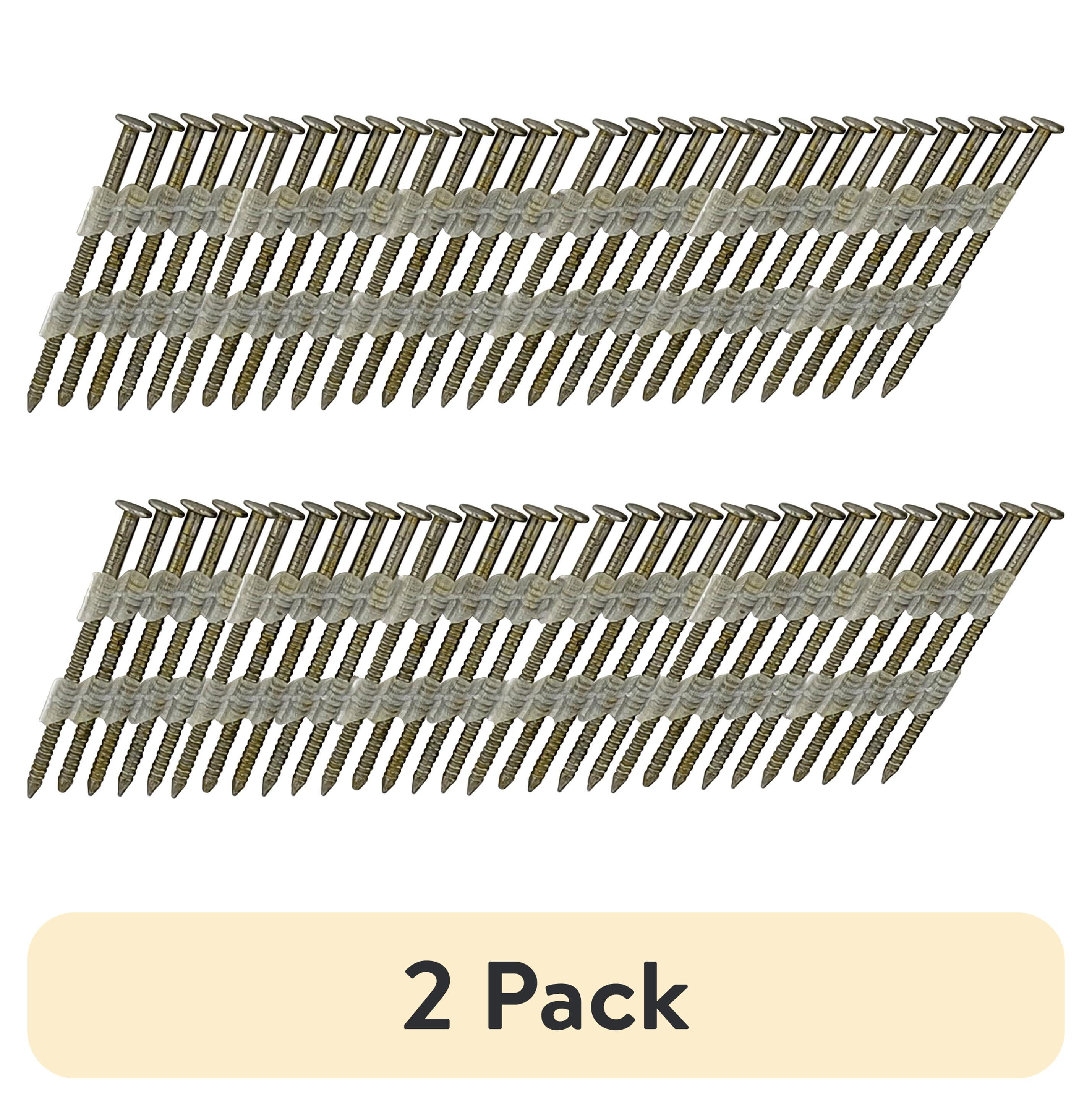 (2 pack) Hyper Tough 21-Degree 0.120 in. x 3 in. Plastic Collated Framing Nails, Bright Finish Smooth Shank, 1000 Count, Hardware Nails