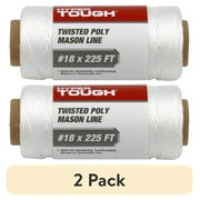 (2 pack) Hyper Tough 225 feet All-purpose Twisted Polypropylene Mason Line Rope, White, Garden Planting