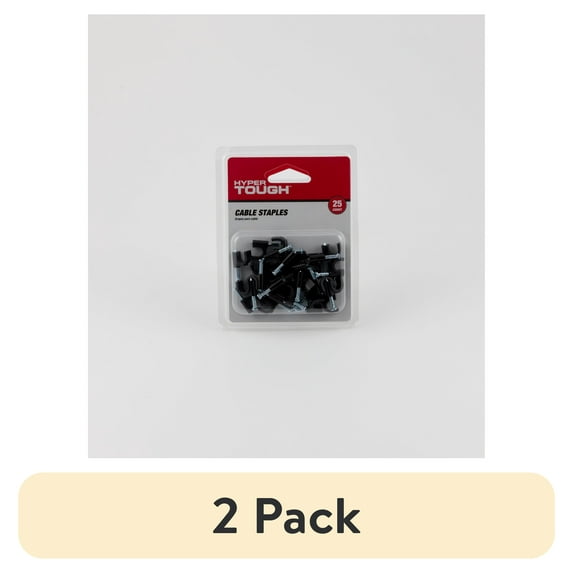(2 pack) Hyper Tough 25 Piece Coaxial Cable Staples, Black