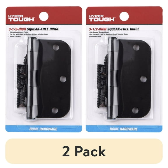 (2 pack) Hyper Tough 3-1/2 in. x 5/8 in. New Radius Oil Rubbed Bronze Squeak-Free Door Hinge, 1 Piece