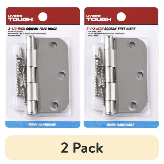 (2 pack) Hyper Tough 3-1/2 in. x 5/8 in. Satin Nickel Squeak-Free Door Hinge, 1 Piece