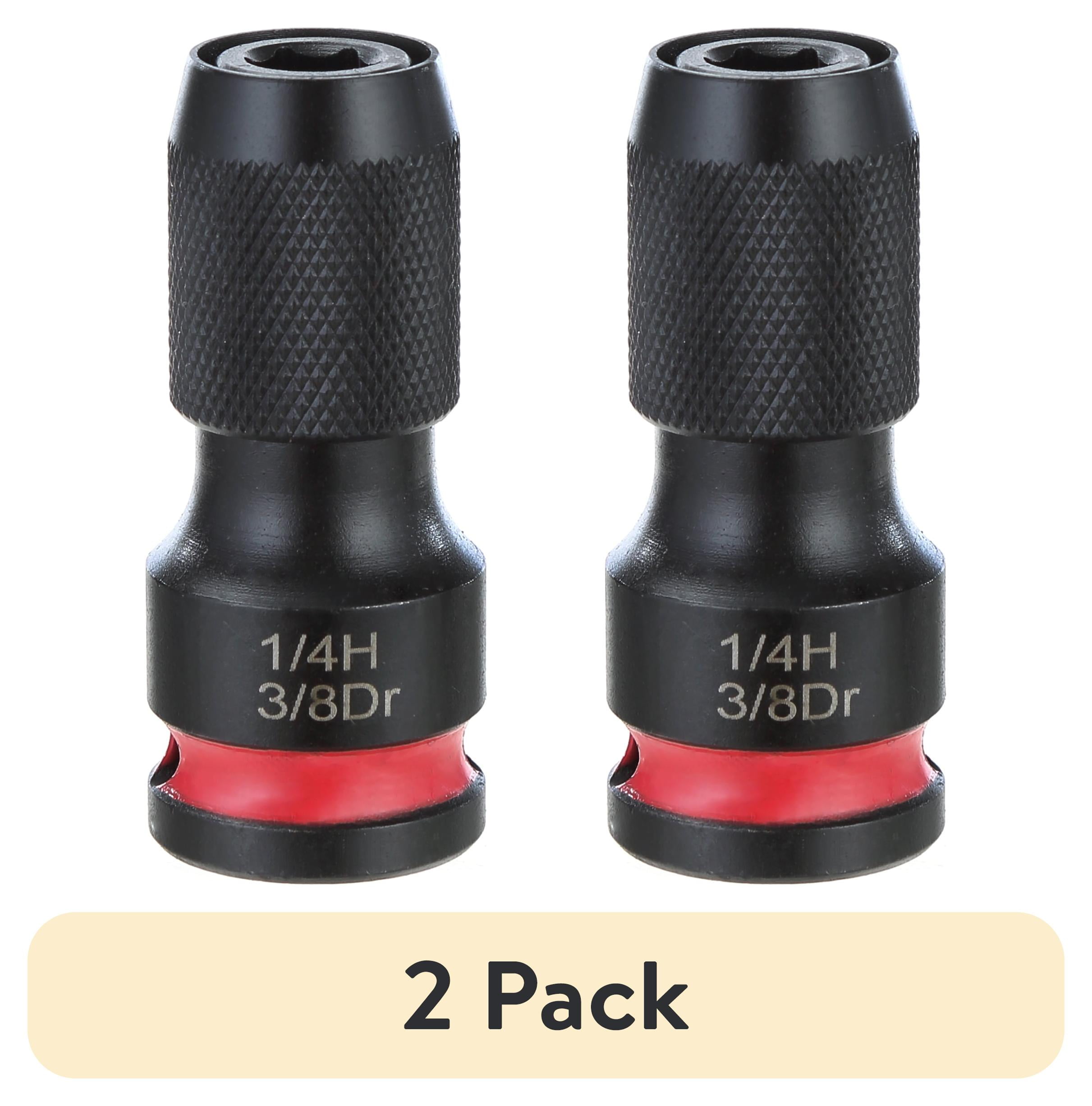 2 pack) Hyper Tough Quick Release 3/8 inch to 1/4 inch Drive