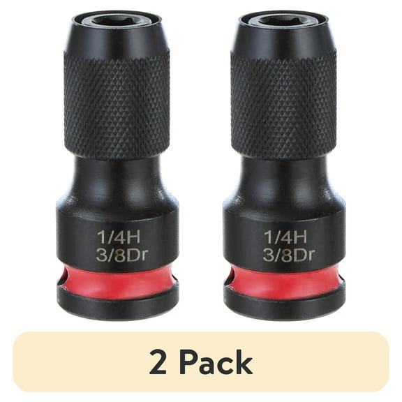 (2 pack) Hyper Tough Quick Release 3/8 inch to 1/4 inch Drive Interchangeable Impact Adapter
