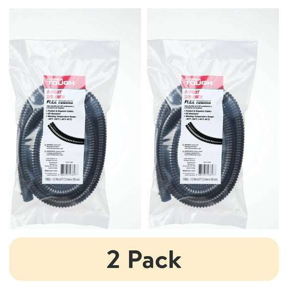 (2 pack) Hyper Tough 3/8 inch x 6 ft UV Resistant Black Flex Tubing 1 Count