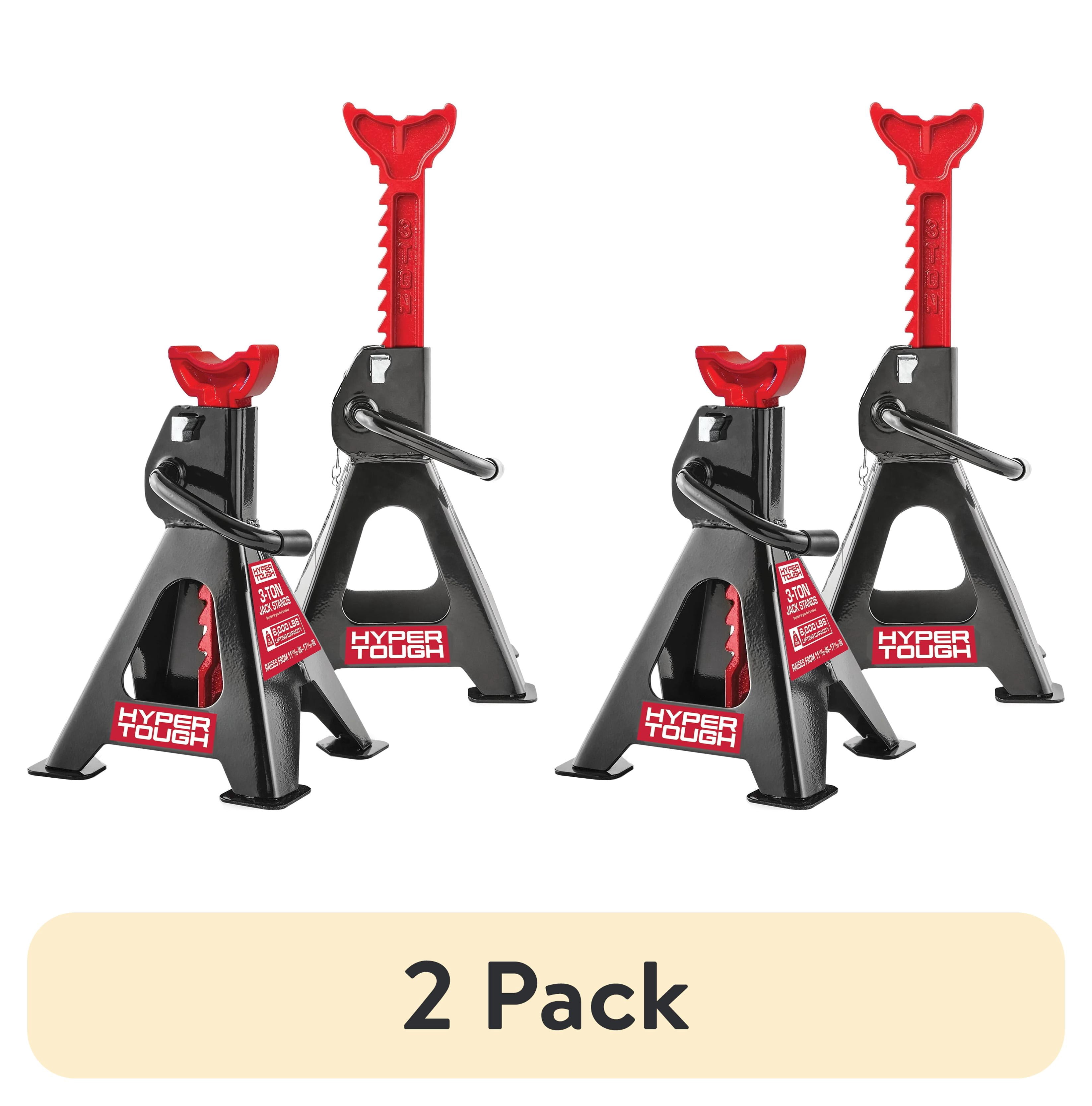 (2 pack) Hyper Tough 3 Ton Steel Jack Stands with Safety Pins, Lifting Range 11-7/16" to 16-3/4"