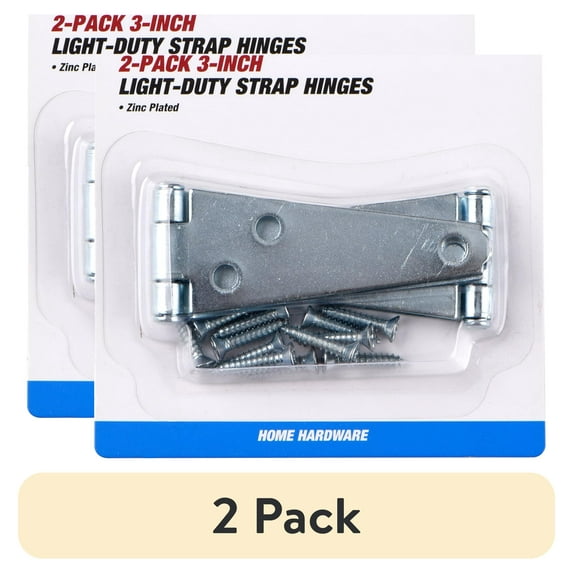 (2 pack) Hyper Tough 3 in. Light Strap Hinge, Zinc Plated (2 Pack)