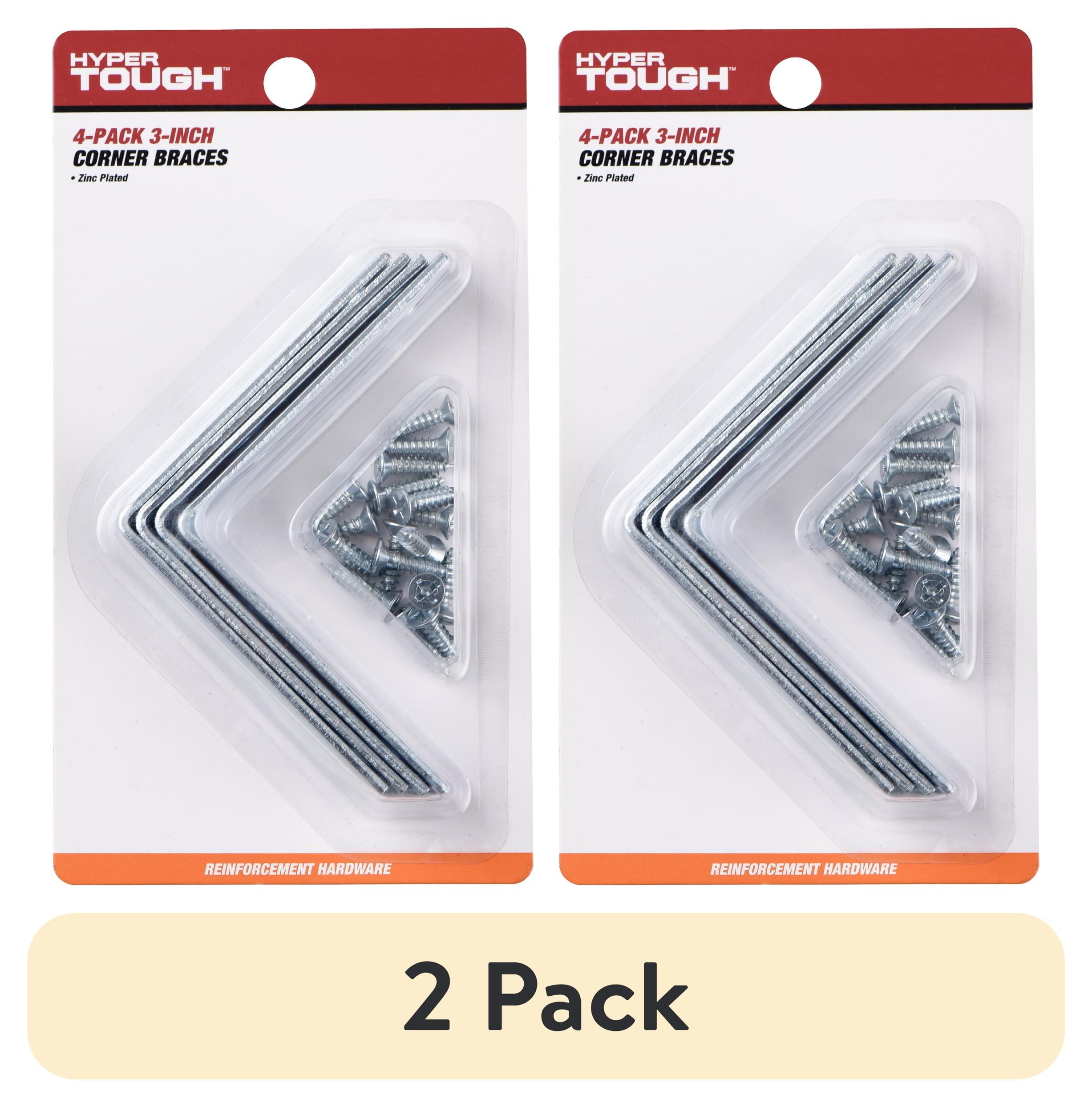 (2 pack) 3 in. x 3 in.Corner Brace, Steel, Zinc Plated (4 Pack)