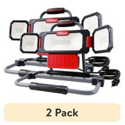 (2 pack) Hyper Tough 3000 Lumen Portable Multidirectional LED Work Light with 120° Swivel, Adjustable Two-Side Panels, 5-ft Cord Length, Powder Coating Finish