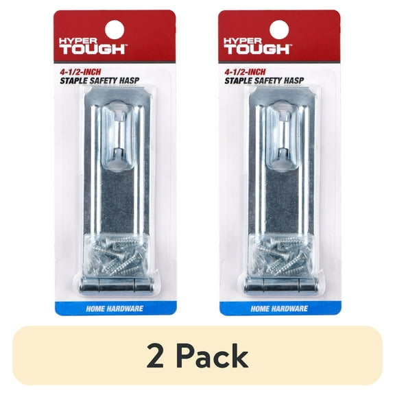 (2 pack) Hyper Tough 4.5 in. Staple Safety Hasp, Zinc Plated