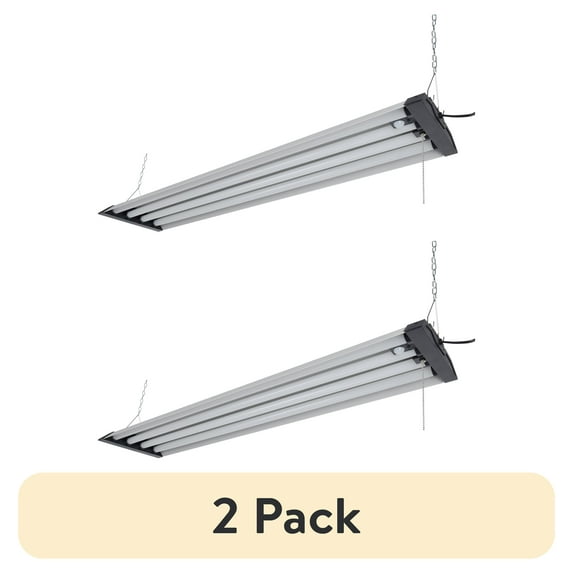 (2 pack) Hyper Tough 4-ft 10000 Lumen Plug-in 4-Tube Integrated LED Shop Light Fixture, Grey Finish (1 Pack)