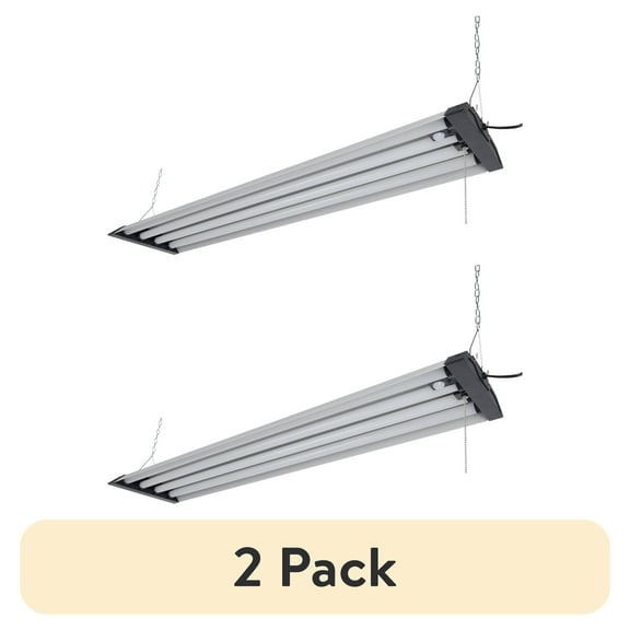 (2 pack) Hyper Tough 4-ft 10000 Lumen Plug-in 4-Tube Integrated LED Shop Light Fixture, Grey Finish (1 Pack)