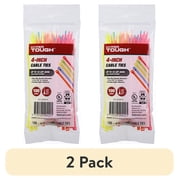 (2 pack) Hyper Tough 4 inch Cable Tie Mult-Color 100Pcs