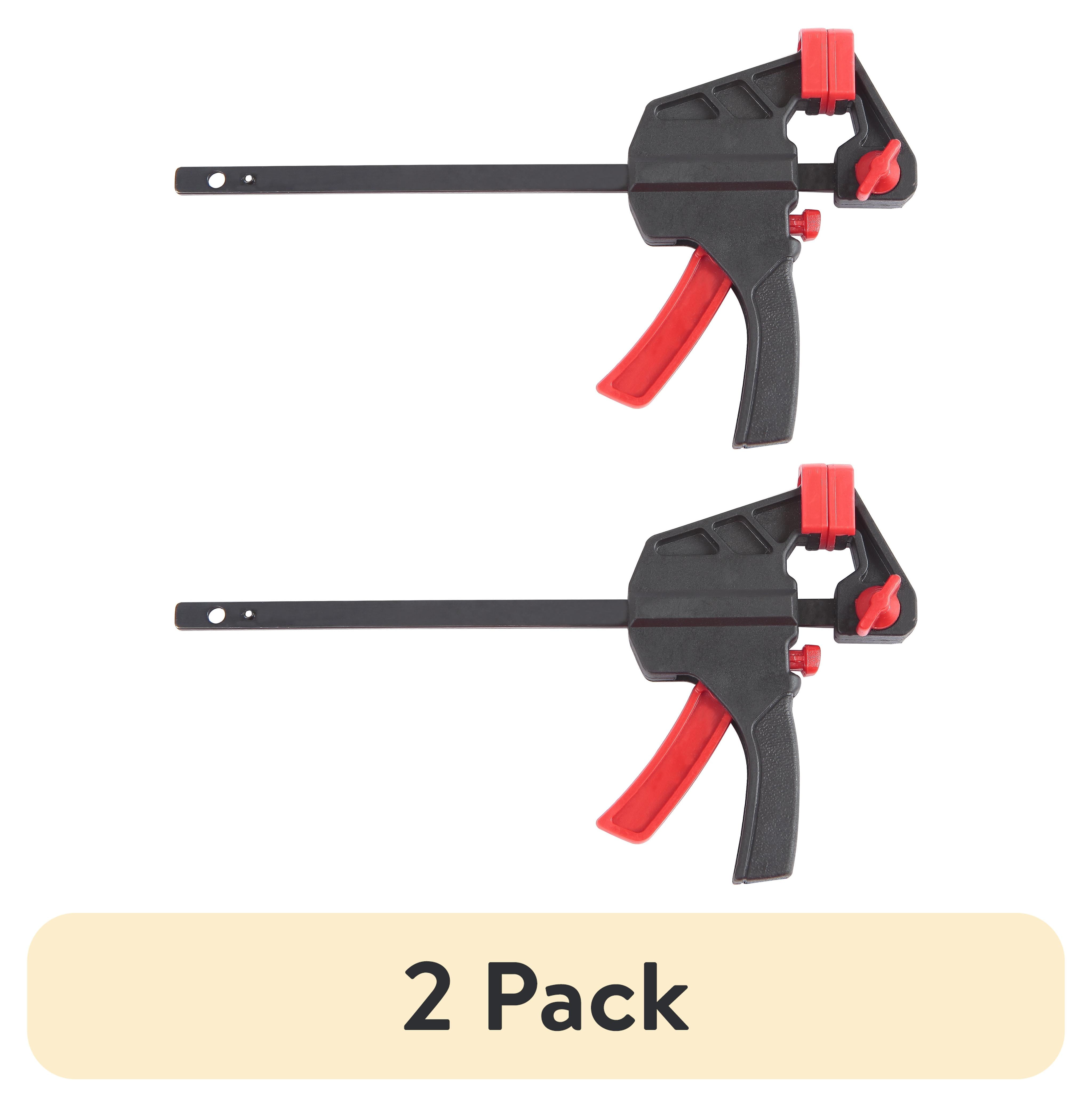 (2 pack) Hyper Tough 4-inch Trigger Ratcheting Mini Bar Clamp and Spreader, Plastic