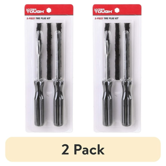 (2 pack) Hyper Tough 5 Piece Tire Patching & Plugging Tools Kit, Model ST121701S