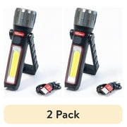 2 pack Hyper Tough 500 Lumens Portable LED Work Light with Folding Stand and Magnetic Base