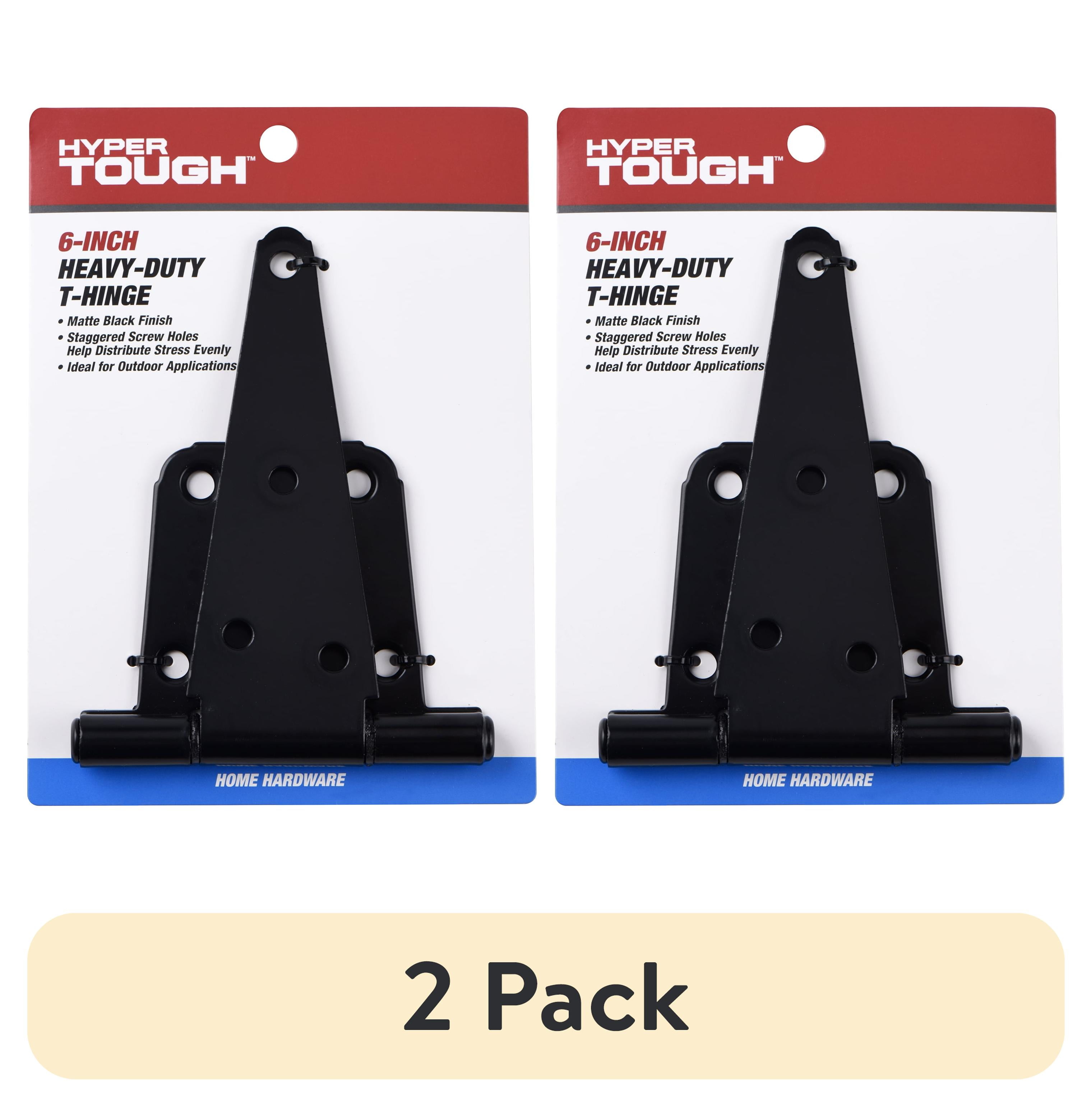 (2 pack) Hyper Tough 6-Inch New Heavy Duty Tee Hinge, Black, 1 Piece