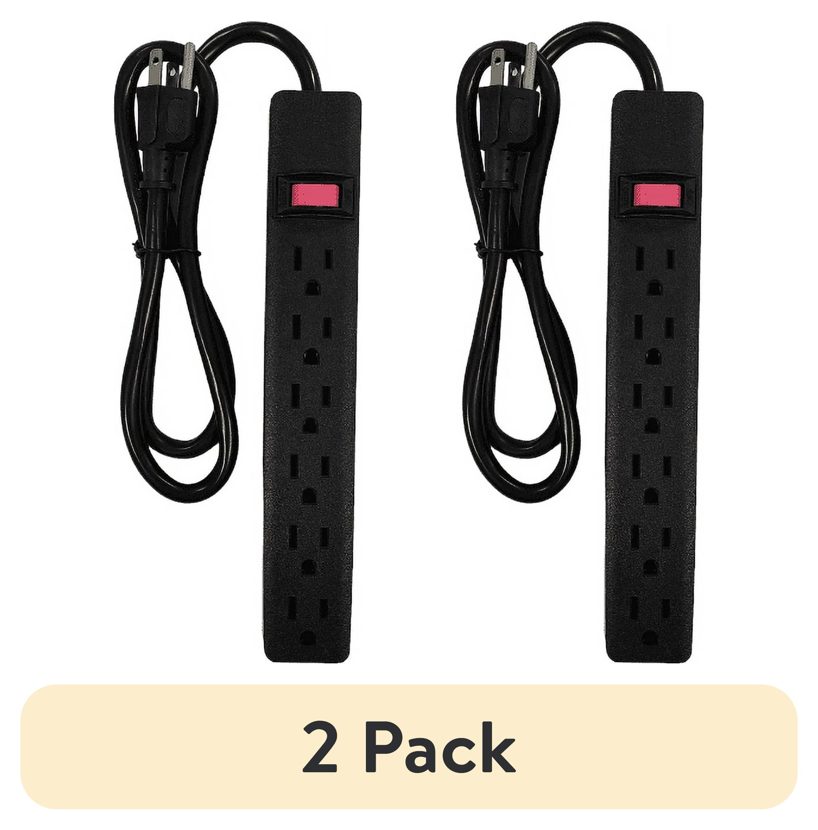Hyper Tough Power Strip with 6 Outlets, 2.5 ft Flat Cord