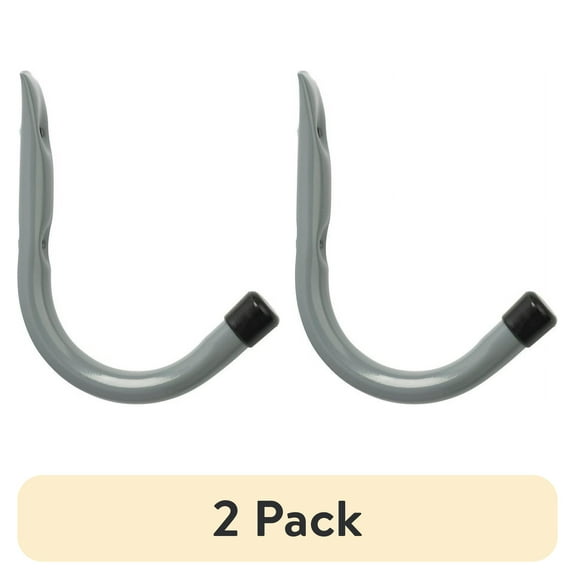 (2 pack) Hyper Tough 6 in. Wall Mounted Steel Garage Utility J Hook, Gray