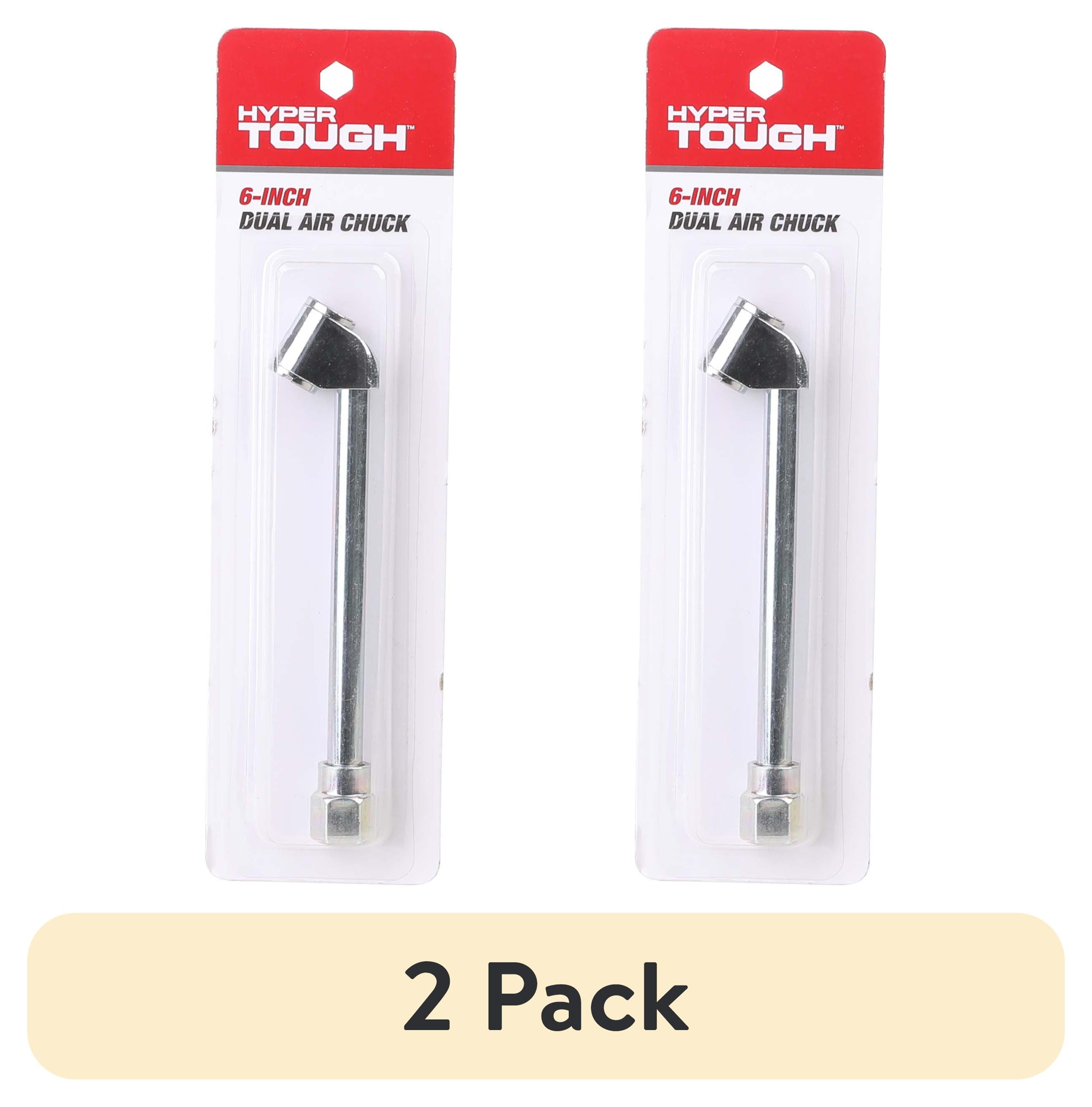 (2 pack) Hyper Tough 6-inch Portable Dual Steel Air Chuck Model Number 17-383HT, Weight: 0.071kgs