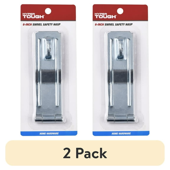 (2 pack) Hyper Tough 6 inch. Swivel Safety Hasp, Zinc Plated
