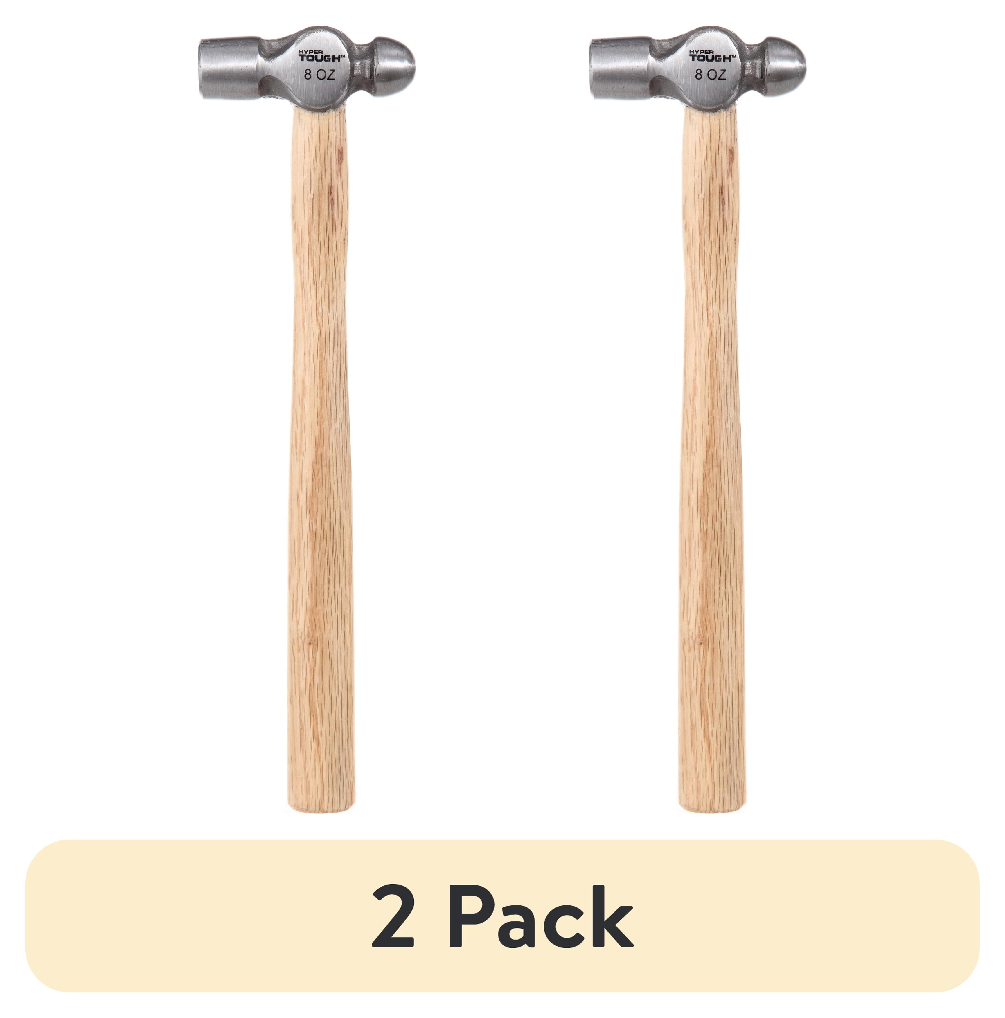 (2 pack) Hyper Tough 8 Ounce Ball Peen Wood Handled Hammer 4C25252D