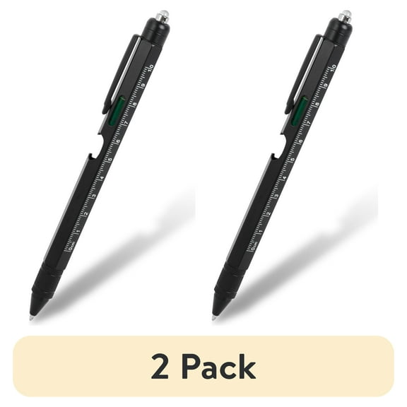 (2 pack) Hyper Tough 8 Function Metal Multi-Tool Pen with LED Light