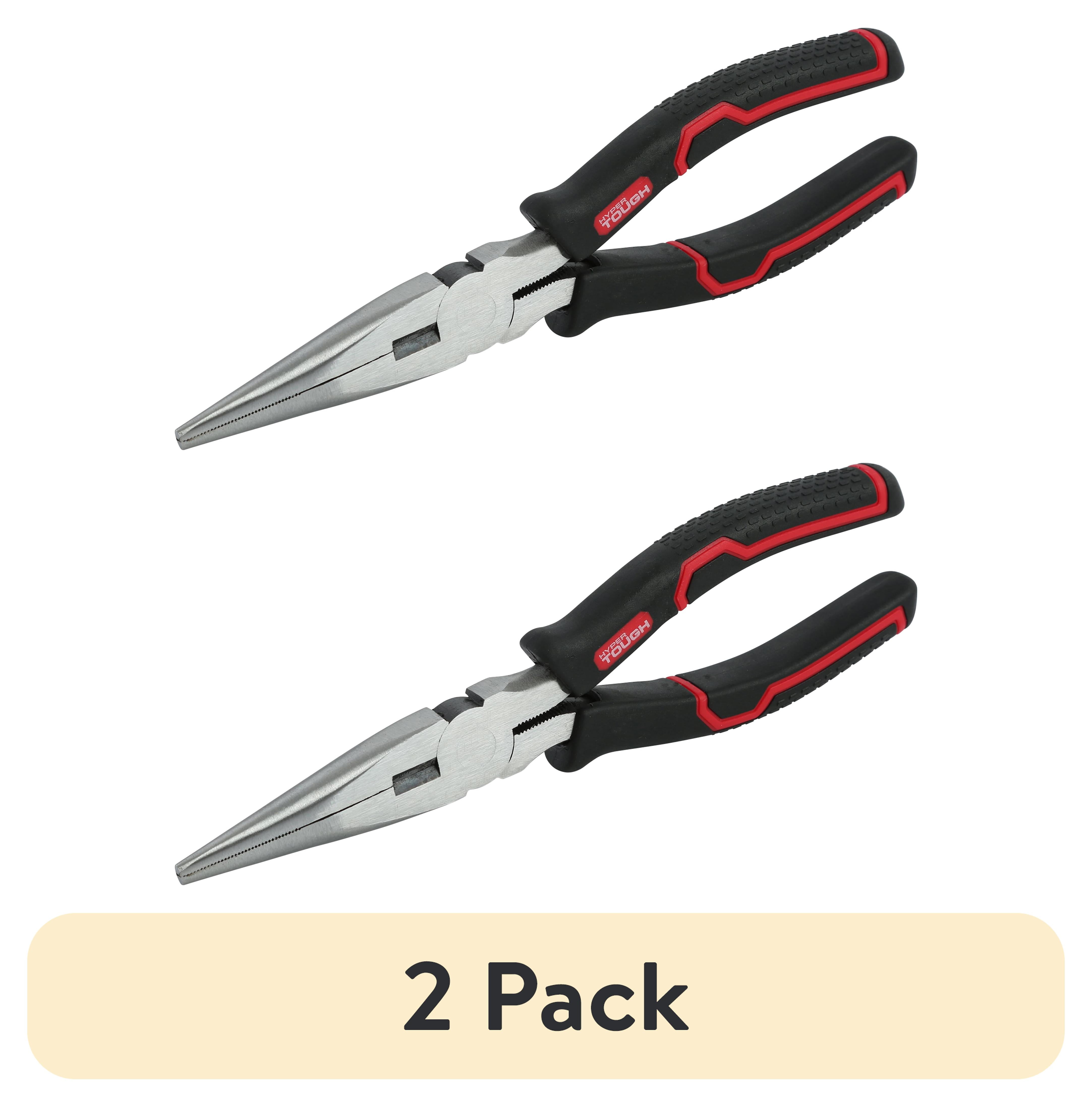 Hyper Tough 8-Inch Long Nose Pliers with Ergonomic Comfort