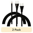 thumbnail interactive-video image 1 of (2 pack) Hyper Tough 8ft Replacement Lamp Cord, 10A, Molded Plug, Black, 52210, 1 of 8