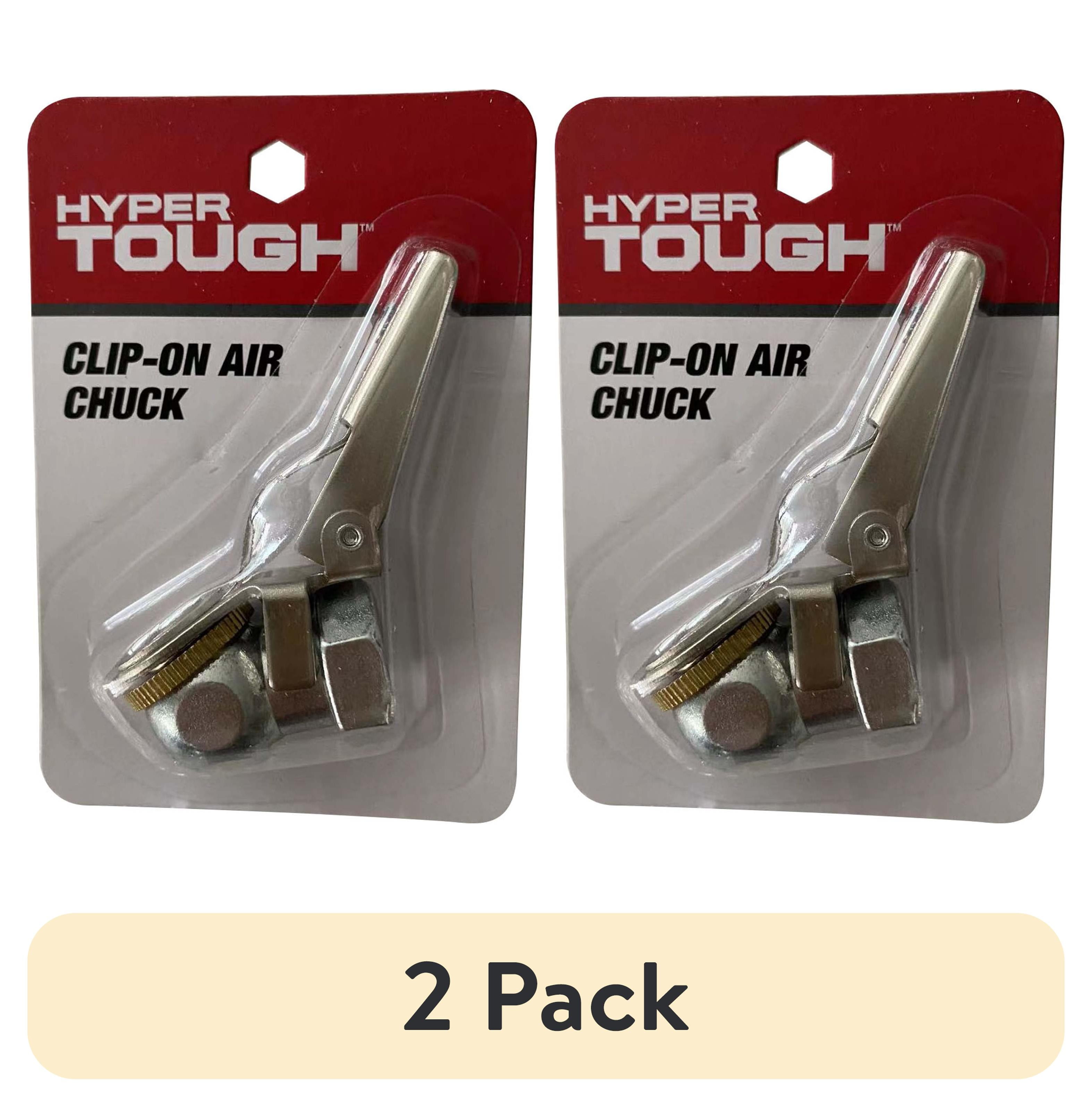(2 pack) Hyper Tough Air Chuck with Clip 1/4-inch Female Thread with No Skin Type and Scent, 17-353HT