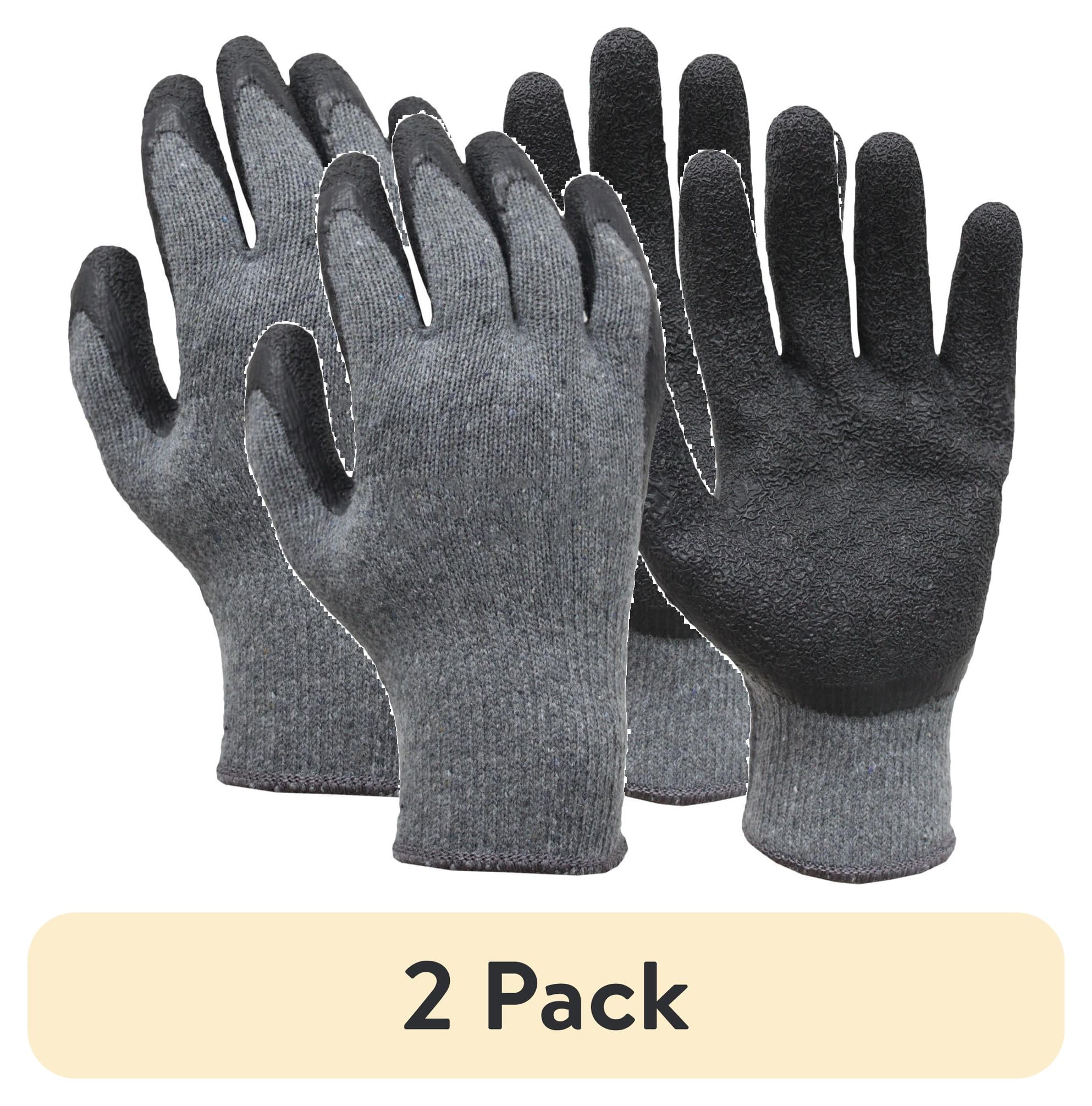 (2 pack) Hyper Tough All Purpose Wrinkled Latex Coated Gloves, Men's Large, 1 Pair