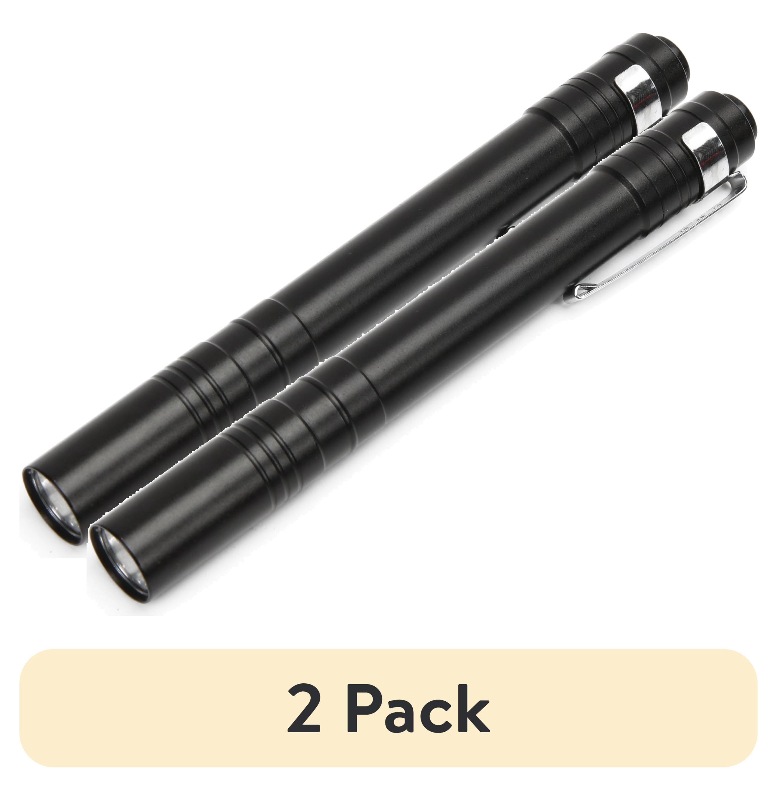 (2 pack) Hyper Tough 25-Lumen Black Penlight with Durable Aluminum Design