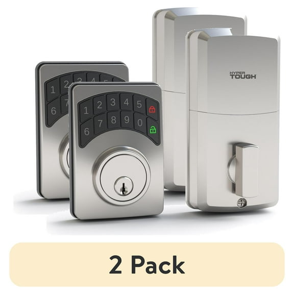 (2 pack) Hyper Tough Digital Deadbolt, Satin Nickel, Model 1752002