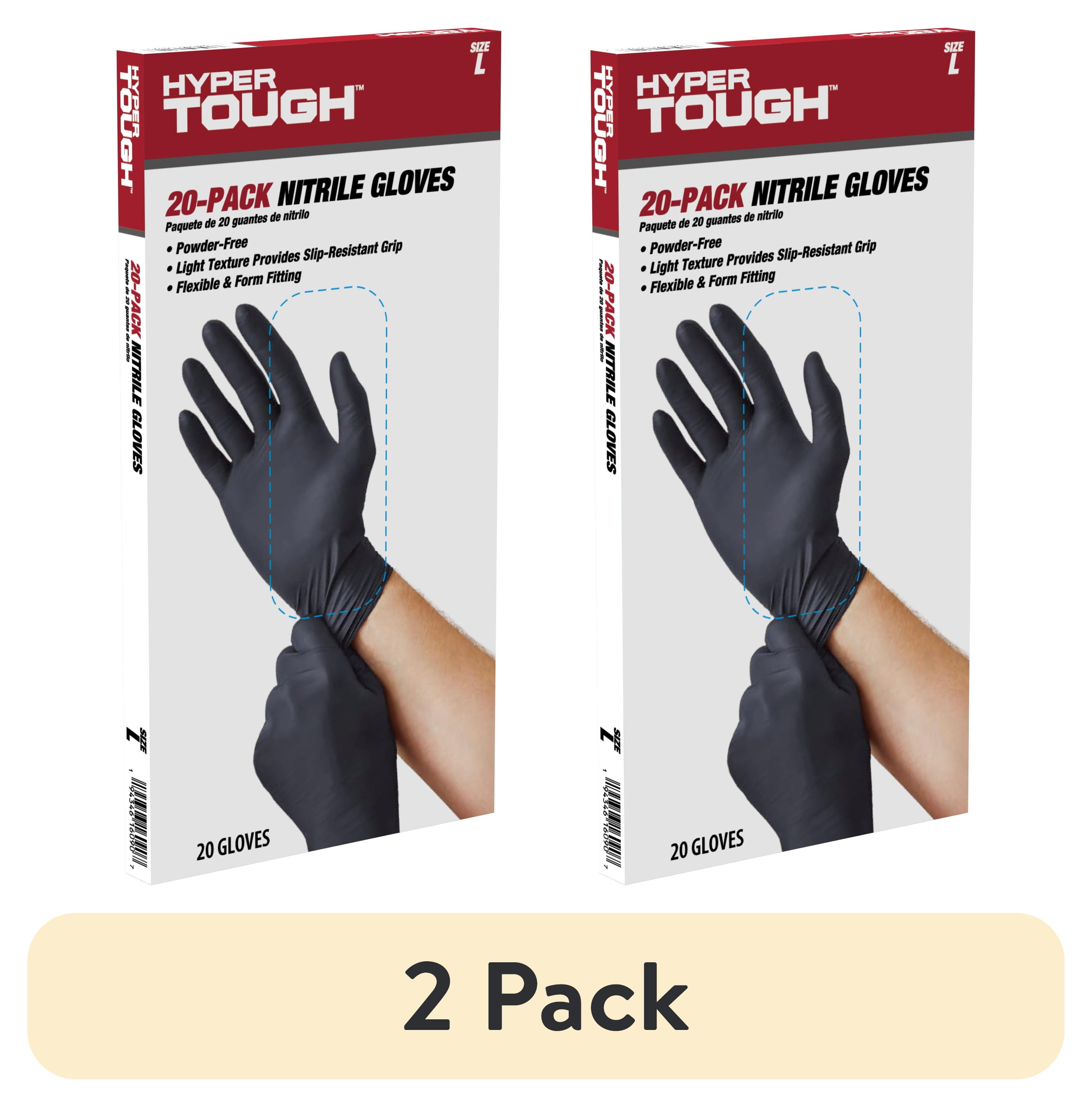 Hyper Tough Disposable Nitrile Gloves Large Size 20CT Powder Free