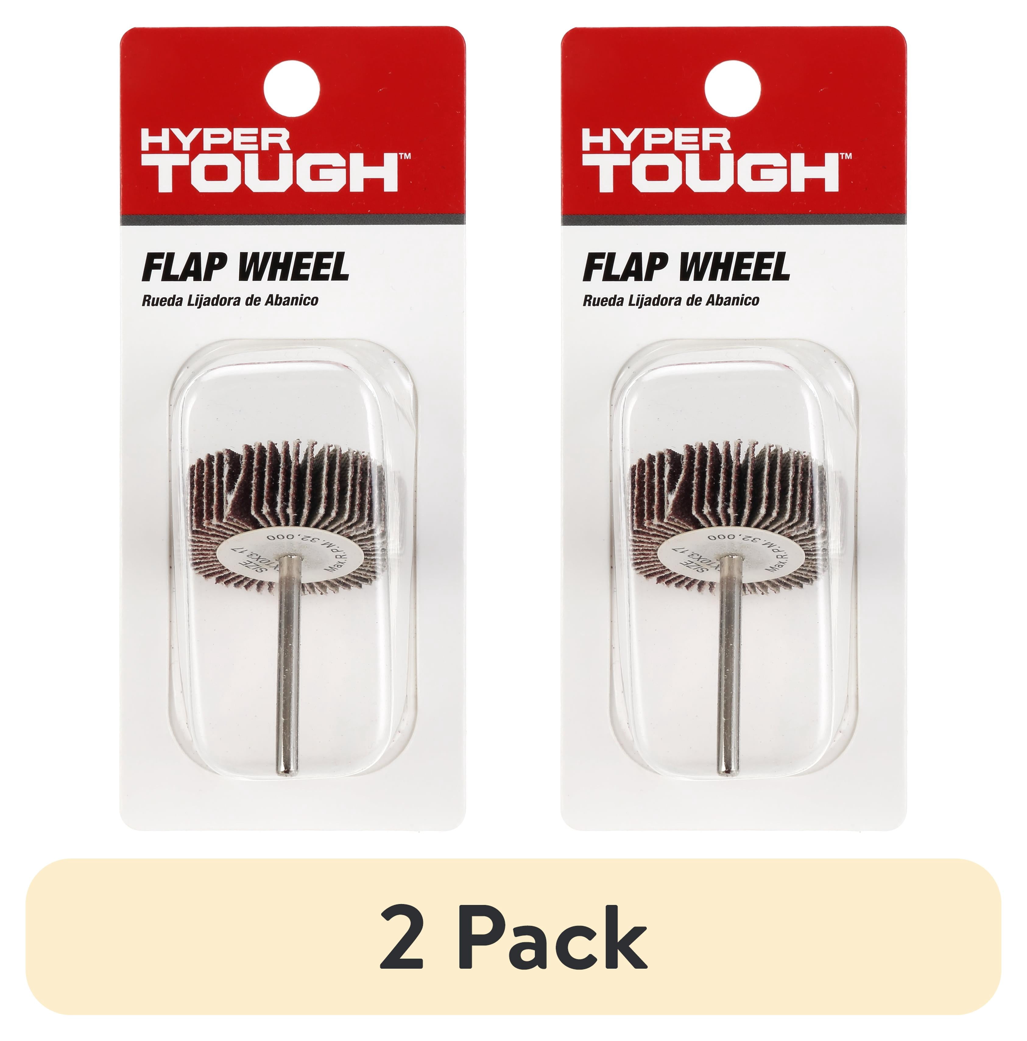 (2 pack) Hyper Tough Flap Wheel, 80 Grit Aluminum Oxide, Brown, New Condition