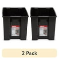 thumbnail image 1 of (2 pack) Hyper Tough Garage Plastic Storage Bin Large Nesting Stacking, Black, 1 of 15