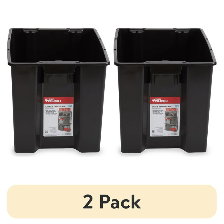2 pack) Hyper Tough Garage Plastic Storage Bin Large Nesting