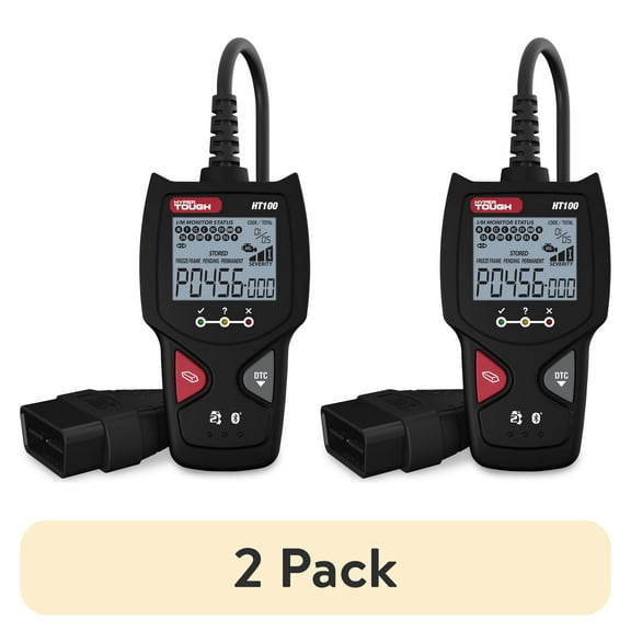(2 pack) Hyper Tough HT100 Code Reader, 1996 & Newer OBD2 Vehicles, Free Fix & Part Recommendations