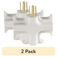 thumbnail image 1 of (2 pack) Hyper Tough Heavy Duty 3 Way Grounded Outlet Adapter for Indoor Use, 15 Amps, White, 1 of 9