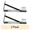 thumbnail image 1 of (2 pack) Hyper Tough Heavy Duty Shelf Bracket, 8 in x 12 in, Black, Steel, Mounting Hardware Included, 1 of 8